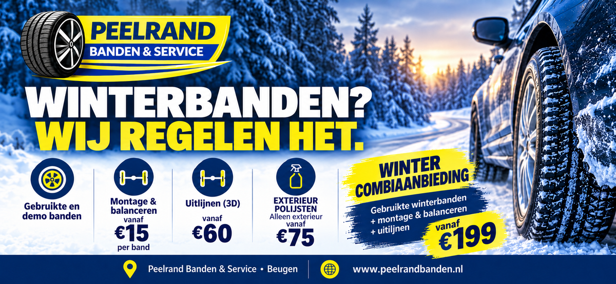 Winterpromotie Peelrand Banden & Service – bandenwissel en montage vanaf €15 per band