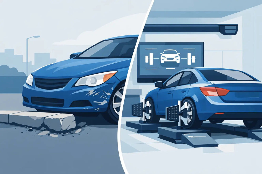 Auto uitlijnen na stoeprandschade nodig? - Peelrandbanden