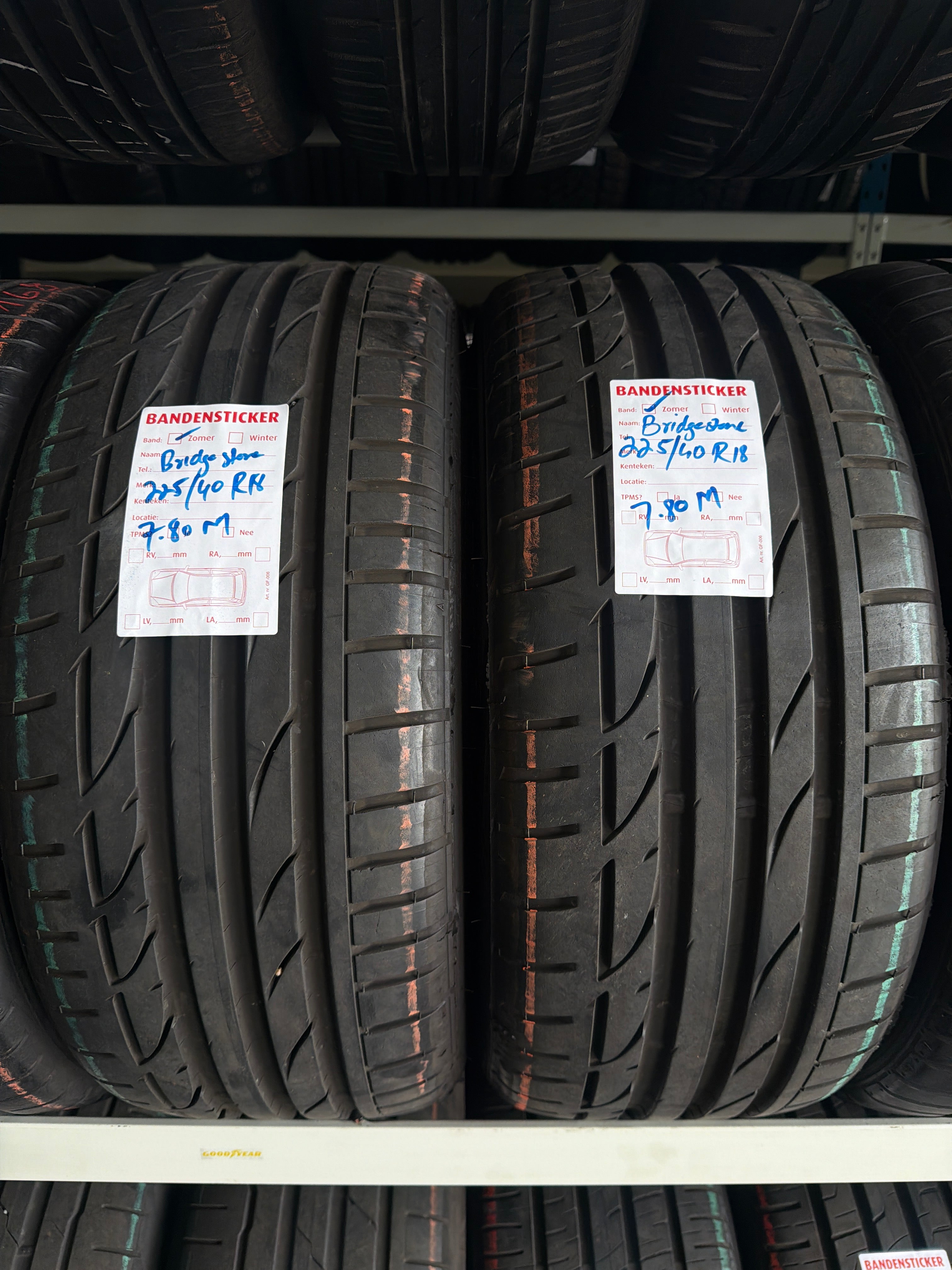 BRIDGESTONE 225/40 R18 ZOMERBANDEN – 7.8 MM PROFIEL
