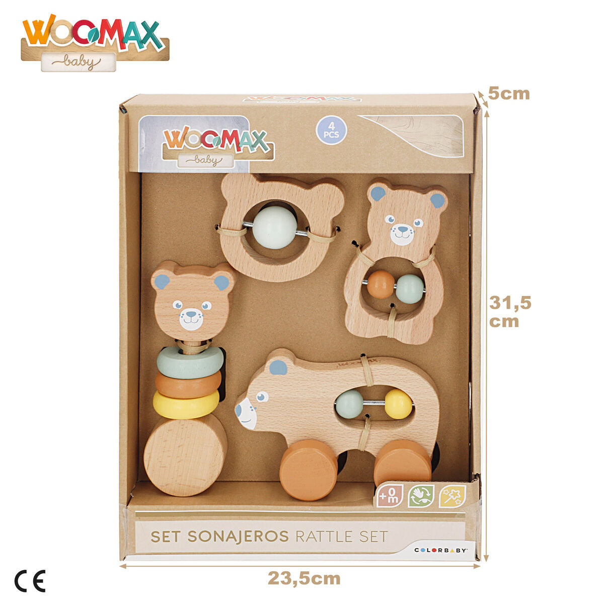 Woomax Set De Sonajeros Woomax 13,5 X 9,5 X 4,5 Cm (4 Unidades)